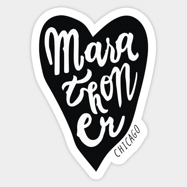 Chicago Marathoner Heart Handlettered Marathon Sticker by SunnyLemonader